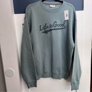 Life Is Good Men's Good Vibes Fleece Tonal LIG Ballyard Smoky Blue